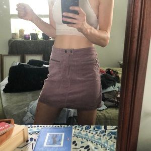 Corduroy purple mini skirt